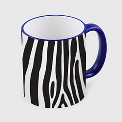 Кружка 3D Шкура зебры, цвет: 3D-синий кант