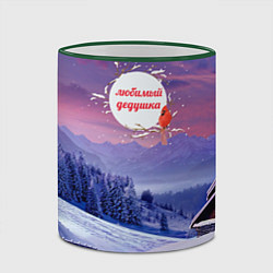 Кружка 3D Лучшему дедушке, цвет: 3D-зеленый кант — фото 2