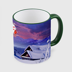 Кружка 3D Лучшему дедушке, цвет: 3D-зеленый кант