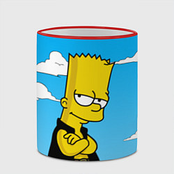 Кружка 3D Задумчивый Барт, цвет: 3D-красный кант — фото 2