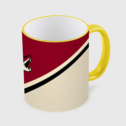 Кружка 3D NHL: Arizona Coyotes, цвет: 3D-желтый кант