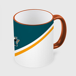 Кружка 3D NHL: San Jose Sharks, цвет: 3D-оранжевый кант