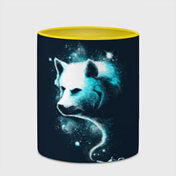 Кружка 3D Галактический волк, цвет: 3D-белый + желтый — фото 2