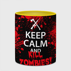 Кружка 3D Keep Calm & Kill Zombies, цвет: 3D-белый + желтый — фото 2