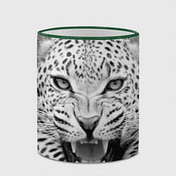 Кружка 3D Белый леопард, цвет: 3D-зеленый кант — фото 2