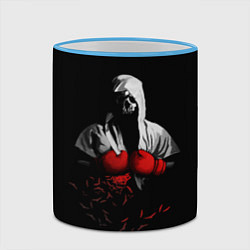 Кружка 3D Мертвый боксер, цвет: 3D-небесно-голубой кант — фото 2