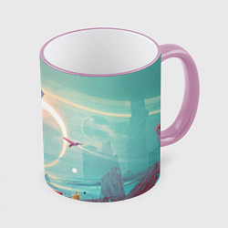 Кружка 3D No Mans Sky, цвет: 3D-розовый кант