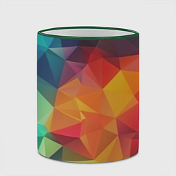 Кружка 3D Цветные полигоны, цвет: 3D-зеленый кант — фото 2