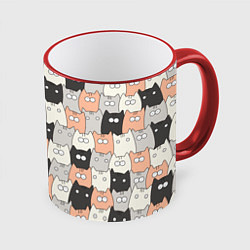Кружка 3D Котики, цвет: 3D-красный кант