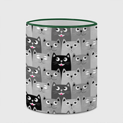 Кружка 3D Котейки, цвет: 3D-зеленый кант — фото 2