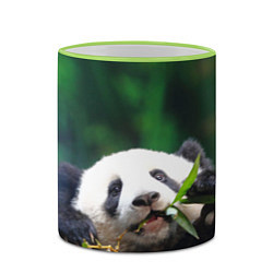 Кружка 3D Панда на ветке, цвет: 3D-светло-зеленый кант — фото 2