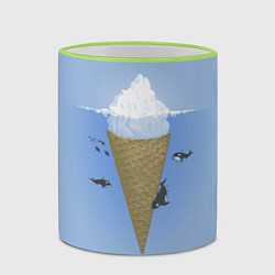 Кружка 3D Мороженое, цвет: 3D-светло-зеленый кант — фото 2