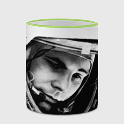 Кружка 3D Гагарин космонавт, цвет: 3D-светло-зеленый кант — фото 2