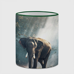 Кружка 3D Слон в лесу, цвет: 3D-зеленый кант — фото 2