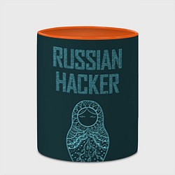 Кружка 3D Русский хакер, цвет: 3D-белый + оранжевый — фото 2