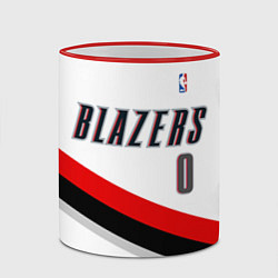 Кружка 3D Portland Trail Blazers 0, цвет: 3D-красный кант — фото 2