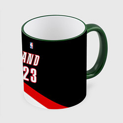 Кружка 3D Portland Trail Blazers 23, цвет: 3D-зеленый кант