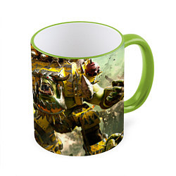 Кружка 3D WH40k warboss, цвет: 3D-светло-зеленый кант