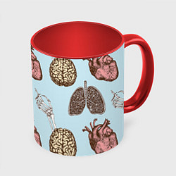 Кружка 3D Органы, цвет: 3D-белый + красный
