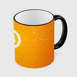 Кружка 3D Bitcoin Orange, цвет: 3D-черный кант