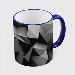 Кружка 3D Gray abstraction, цвет: 3D-синий кант
