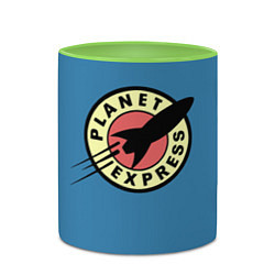 Кружка 3D Planet Express, цвет: 3D-белый + светло-зеленый — фото 2
