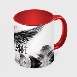 Кружка 3D Dead by April: Black angel, цвет: 3D-белый + красный