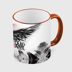 Кружка 3D Dead by April: Black angel, цвет: 3D-оранжевый кант