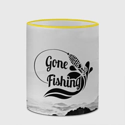 Кружка 3D Gone fishing, цвет: 3D-желтый кант — фото 2