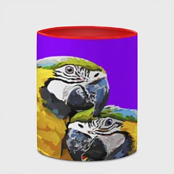 Кружка 3D Попугайчики, цвет: 3D-белый + красный — фото 2