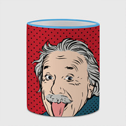 Кружка 3D Альберт Эйнштейн: Поп-арт, цвет: 3D-небесно-голубой кант — фото 2