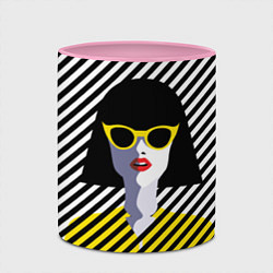 Кружка 3D Pop art girl, цвет: 3D-белый + розовый — фото 2