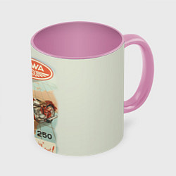 Кружка 3D JAWA, цвет: 3D-белый + розовый