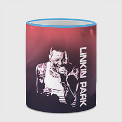 Кружка 3D Linkin Park Честер, цвет: 3D-небесно-голубой кант — фото 2