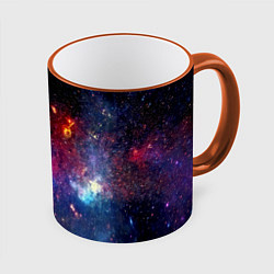 Кружка 3D Космос, цвет: 3D-оранжевый кант