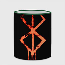 Кружка 3D Берсерк Клеймо символ, цвет: 3D-зеленый кант — фото 2