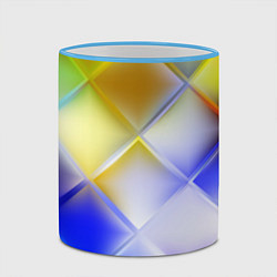 Кружка 3D Colorful squares, цвет: 3D-небесно-голубой кант — фото 2