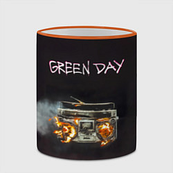 Кружка 3D Green Day магнитофон в огне, цвет: 3D-оранжевый кант — фото 2