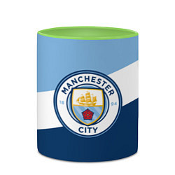 Кружка 3D FC Manchester City: Colors, цвет: 3D-белый + светло-зеленый — фото 2