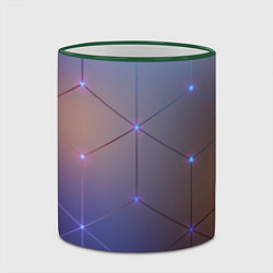 Кружка 3D НЕЙРОННАЯ СЕТЬ NEURAL NETWORK, цвет: 3D-зеленый кант — фото 2