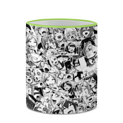 Кружка 3D Ahegao: Black & White, цвет: 3D-светло-зеленый кант — фото 2