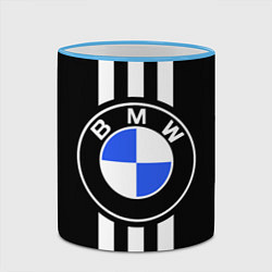 Кружка 3D BMW: White Strips, цвет: 3D-небесно-голубой кант — фото 2