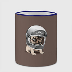 Кружка 3D Мопс космонавт, цвет: 3D-синий кант — фото 2