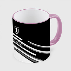 Кружка 3D FC Juventus: B&W Line, цвет: 3D-розовый кант