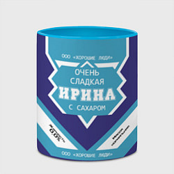Кружка 3D Очень сладкая Ирина, цвет: 3D-белый + небесно-голубой — фото 2
