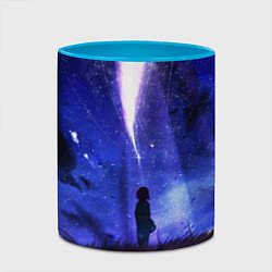 Кружка 3D Your Name, цвет: 3D-белый + небесно-голубой — фото 2