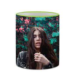 Кружка 3D Dua Lipa: Floral, цвет: 3D-светло-зеленый кант — фото 2