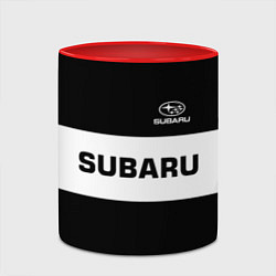 Кружка 3D Subaru: Black Sport, цвет: 3D-белый + красный — фото 2