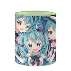 Кружка 3D Hatsune Miku, цвет: 3D-светло-зеленый кант — фото 2