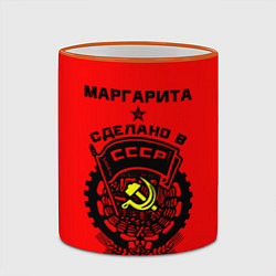 Кружка 3D Маргарита: сделано в СССР, цвет: 3D-оранжевый кант — фото 2
